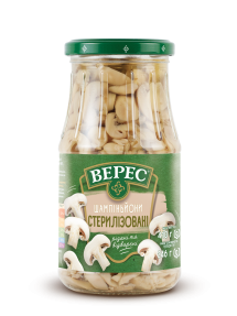 Sliced sterilized champignons