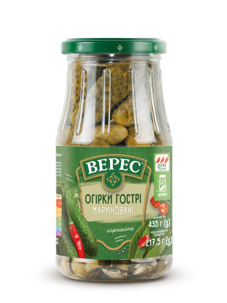 Pickled hot cornichons