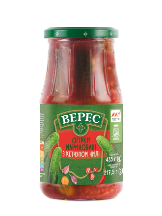Огірки мариновані з кетчупом чилі